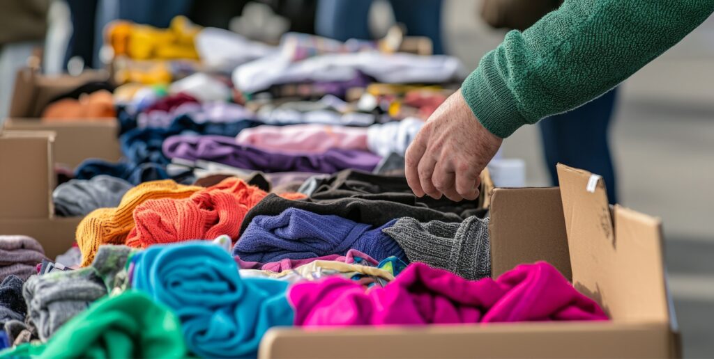 Boxes of donated items